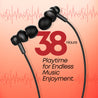 pTron Tangent Flex Bluetooth 5.3 Wireless In Ear Headphone with Mic, 38H Playtime, 13mm Driver, Dual Device Pairing Wireless Neckband, Type-C Charge, Magnetic Buds & IPX5 Water Resistant (Matt Black)