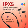 pTron Tangent Flex Bluetooth 5.3 Wireless In Ear Headphone with Mic, 38H Playtime, 13mm Driver, Dual Device Pairing Wireless Neckband, Type-C Charge, Magnetic Buds & IPX5 Water Resistant (Matt Black)