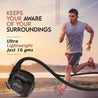 pTron Tangent Impulse Safebeats Open Ear Wireless Headphones with Mic, 10H Playtime, Designed for Ear Health & Comfort, Bluetooth V5.3, Dual Device Pairing & Type-C Fast Charging (Active Black)