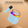 pTron Fusion Tunes 10W Mini Bluetooth Speaker with Wireless Karaoke Mic, 8Hrs Playtime, Vivid RGB Lights, Voice Effects, Multi-Play Modes BT5.1/TF Card & Type-C Charging Port (Blue)