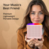 pTron Fusion Tunes 10W Mini Bluetooth Speaker with Wireless Karaoke Mic, 8Hrs Playtime, Vivid RGB Lights, Voice Effects, Multi-Play Modes BT5.1/TF Card & Type-C Charging Port (Light Pink)