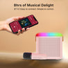 pTron Fusion Tunes 10W Mini Bluetooth Speaker with Wireless Karaoke Mic, 8Hrs Playtime, Vivid RGB Lights, Voice Effects, Multi-Play Modes BT5.1/TF Card & Type-C Charging Port (Light Pink)