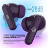 pTron Zenbuds 1 ANC TWS Earbuds with 28dB Active Noise Cancellation TWS, Quad Mic TruTalk ENC Calls, 60Hrs Playtime, 45ms Game/Movie Mode & in-Ear Bluetooth 5.3 Wireless Headphones (Deep Purple)
