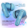 pTron Zenbuds 1 ANC TWS Earbuds with 28dB Active Noise Cancellation TWS, Quad Mic TruTalk ENC Calls, 60Hrs Playtime, 45ms Game/Movie Mode & in-Ear Bluetooth 5.3 Wireless Headphones (Sky Blue)