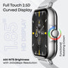 pTron Pulsefit Vibe Smartwatch with 1.85" Full Touch Display, Bluetooth Calling, 600 NITS, Digital Crown, 100+ Watch Faces, HR, SpO2, Sports Mode, Voice Assistant, 5 Days Battery Life & IP68 (Silver)