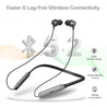 pTron Tangent Duo in Ear Wireless Headphones with Mic, 13mm Driver, Bluetooth V5.2, Dual Device Pairing, Fast Charging Type-C Wireless Neckband, Voice Assistant & IPX4 Water Resistant (Black/Cool Grey)