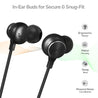 pTron Tangent Duo in Ear Wireless Headphones with Mic, 13mm Driver, Bluetooth V5.2, Dual Device Pairing, Fast Charging Type-C Wireless Neckband, Voice Assistant & IPX4 Water Resistant (Black/Cool Grey)