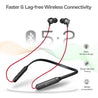 pTron Tangent Duo in Ear Wireless Headphones with Mic, 13mm Driver, Bluetooth V5.2, Dual Device Pairing, Fast Charging Type-C Wireless Neckband, Voice Assistant & IPX4 Water Resistant (Red & Jet Black)