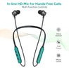 pTron Tangent Duo in Ear Wireless Headphones with Mic, 13mm Driver, Bluetooth V5.2, Dual Device Pairing, Fast Charging Type-C Wireless Neckband, Voice Assistant & IPX4 Water Resistant (Jet Black/Green)