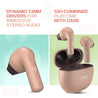 pTron Bassbuds NX in Ear TWS Earbuds, TruTalk AI-ENC Calls, 32Hrs Playtime, 13mm Drivers, Bluetooth 5.3 Wireless Headphone, Voice Assistant, Type-C Fast Charging & IPX5 Water Resistant (Brown)