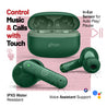 pTron Zenbuds X1 Quad Mic TWS Earbuds, 40hrs Playtime, In-Ear Sensor, TruTalk AI-ENC Calls, 40ms Movie/Music Modes, Bluetooth 5.3 Headphones, TypeC Fast Charging & IPX5 Water Resistant (Forest Green)