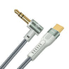 pTron Type-C to 3.5mm Aux Cable, 90 Degree Gold-plated Connector, Male to Male Stereo Audio Cable, Metal Heads, Nylon Braided, Compatible with iPhone 15 Pro Max/15 Pro/15 Plus, Solero A15 (1.5m, Grey)