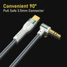 pTron Type-C to 3.5mm Aux Cable, 90 Degree Gold-plated Connector, Male to Male Stereo Audio Cable, Metal Heads, Nylon Braided, Compatible with iPhone 15 Pro Max/15 Pro/15 Plus, Solero A15 (1.5m, Grey)