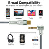 pTron Type-C to 3.5mm Aux Cable, 90 Degree Gold-plated Connector, Male to Male Stereo Audio Cable, Metal Heads, Nylon Braided, Compatible with iPhone 15 Pro Max/15 Pro/15 Plus, Solero A15 (1.5m, Grey)