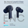 pTron Bassbuds Neo TWS Earbuds, HD Mic & TruTalk AI-ENC Calls, Immersive Sound, Game/Music Modes, 35H Playtime, in-Ear Bluetooth 5.3 Headphones, Type-C Fast Charging & IPX5 Water Resistant (Ink Blue)