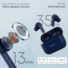 pTron Bassbuds Neo TWS Earbuds, HD Mic & TruTalk AI-ENC Calls, Immersive Sound, Game/Music Modes, 35H Playtime, in-Ear Bluetooth 5.3 Headphones, Type-C Fast Charging & IPX5 Water Resistant (Ink Blue)