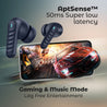 pTron Bassbuds Bliss TWS In-Ear Earbuds with 4 Quadpro Mics, 3D Audioscape, TruTalk ENC Calls, 40H Playtime, 50ms Low-Latency Game/Music Modes, BT5.3 Headphones,Type C Fast Charging & IPX5 (Navy Blue)