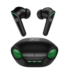 pTron Bassbuds Viper In-Ear TWS Earbuds, AptSense 40ms Gaming Latency, TruTalk AI-ENC Call, 32H Playtime, Deep Bass, BT5.3 Headphones, Touch Controls, Voice Assist, Type C Fast Charging (Jet Black)