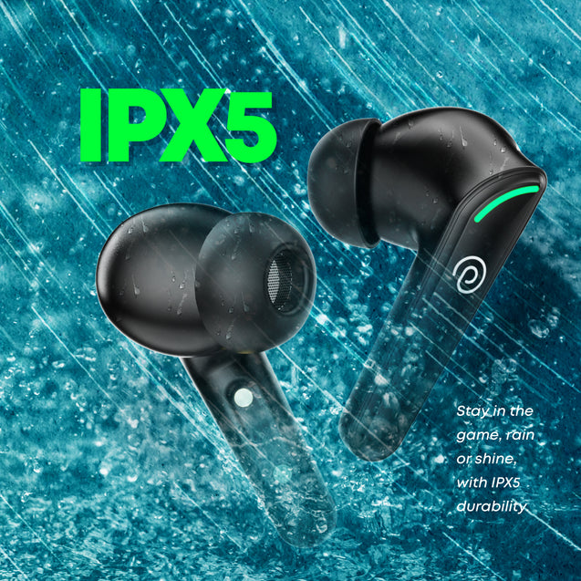 pTron Bassbuds Viper In-Ear TWS Earbuds, AptSense 40ms Gaming Latency, TruTalk AI-ENC Call, 32H Playtime, Deep Bass, BT5.3 Headphones, Touch Controls, Voice Assist, Type C Fast Charging (Jet Black)