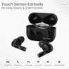 pTron Basspods P181 in-Ear TWS Earbuds with 32Hrs Total Playtime, Clear Calls, Bluetooth 5.1 Wireless Headphones, Stereo Audio, Touch Control, Type-C Fast Charging, IPX4 & Voice Assist (Pearl Black)