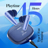 pTron Basspods Tour TWS Earbuds with 3D AudioScape, 45Hrs Playtime, TruTalk AI-ENC Calls, 50ms Low Latency Sync, BT v5.3, Type-C Fast Charging, Voice Asst. & IPX5 Water Resistant (Blue)