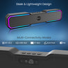 pTron Fusion RB 18W Bluetooth Soundbar Speaker with Pristine Sound, Vibrant RGB Lights, Mini Soundbar for Phone/TV/Laptop/Tablets/Projectors, BT5.3/FM Radio/Aux/TF Card/USB Playback (Royal Black)