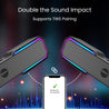 pTron Fusion RB 18W Bluetooth Soundbar Speaker with Pristine Sound, Vibrant RGB Lights, Mini Soundbar for Phone/TV/Laptop/Tablets/Projectors, BT5.3/FM Radio/Aux/TF Card/USB Playback (Royal Black)