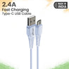 pTron USB-A to Type-C 2.4A Fast Charging Cable compatible with Android Phones/Tablets, 480mbps Data Transfer Speed, Made in India, Solero T241 Tangle-free Type-C USB Cable (Round, 1M, Snow White)
