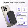 pTron MagSafe Magnetic Wireless 10000mAh Fast Charging Slim Power Bank, Strong Magnet, 22.5W Output, Compatible with iPhone 12, 13, 14, 15, 16, Android & Other Qi Enabled Devices, Dynamo Flash (Black)