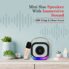 pTron Fusion Moment V2 10W Mini Bluetooth Speaker with Wireless Karaoke Mic, Pristine Sound, RGB Lights, Funny Voice Change Effects, 6Hrs Playtime, Bluetooth V5.3 & Type-C Fast Charging Port (Beige)