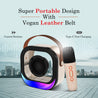 pTron Fusion Moment V2 10W Mini Bluetooth Speaker with Wireless Karaoke Mic, Pristine Sound, RGB Lights, Funny Voice Change Effects, 6Hrs Playtime, Bluetooth V5.3 & Type-C Fast Charging Port (Beige)