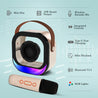 pTron Fusion Moment V2 10W Mini Bluetooth Speaker with Wireless Karaoke Mic, Pristine Sound, RGB Lights, Funny Voice Change Effects, 6Hrs Playtime, Bluetooth V5.3 & Type-C Fast Charging Port (Beige)