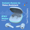 pTron Bassbuds Xcite in-Ear TWS Earbuds with Quad Mic & ENC Calls, 50H Playtime, 40ms Low Latency Sync, Bluetooth 5.3 Headphones, Type-C Fast Charging & IPX5 Water Resistant (Blue)