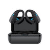 pTron Bassbuds Sports V2 TWS Earbuds, Built-in HD Mic for Clear Calls, 32Hrs Playtime, BT v5.1 Headphones with Deep Bass, Ergonomic Hook Design & IPX4 Water/Sweat Resistant (Jet Black & Blue)