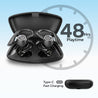 pTron Bassbuds Sports ENC TWS Earbuds, Built-in HD Mic for Stereo Calls, Earhooks, 48H Playtime, Snug-fit In-Ear Design, BT v5.3, Immersive Sound, Movie/Music Mode, IPX4 & Type-C Charging (Jet Black)