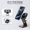 pTron Volta Pro 3-in-1 23W Wireless Charger, Magnetic Charging, Foldable Stand Compatible with iPhone 16/15/14/13/12 Series, Apple Watch, Airpods & Other Magnetic Charging Supported Smartphones (Black)