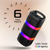 pTron Fusion Quad 40W Bluetooth Karaoke Party Speaker with 3M Wired Mic & Vivid RGB Lights, 6H Playtime, Mic Volume Control, 5 Equalizer Settings, BT/USB/SD Playback & Type-C Charging (Coal Black)