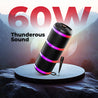 pTron Fusion Theatre 60W Karaoke Bluetooth Party Speaker with Punchy Stereo Sound, Rhythmic RGB Lights, 3m Wired Mic, 6H Playtime, 5 Equalisers, BT/USB/SD Card Playback & Type-C Charging (Coal Black)