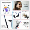 pTron Tangent Evolve w/ 50Hrs Playtime, HD Mic, Pristine Sound, 14mm Drivers, Bluetooth V5.3 w/Dual-Device Pairing Wireless Neckband, Magnetic Buds, Voice Assistant, Type-C Fast Charging & IPX4 (Black & Blue)