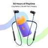 pTron Tangent Evolve w/ 50Hrs Playtime, HD Mic, Pristine Sound, 14mm Drivers, Bluetooth V5.3 w/Dual-Device Pairing Wireless Neckband, Magnetic Buds, Voice Assistant, Type-C Fast Charging & IPX4 (Black & Blue)