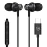 pTron Boom Play V2 in-Ear Type-C Wired Headphones with Mic, 10mm Drivers for Immersive Sound & Deep Bass, 1.2m Tangle-Free Cable, in-line Controls, Snug-fit Metal Buds & Wide Compatibility (Black)