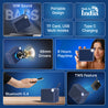 pTron Funk Rap 10W Mini Bluetooth Speaker with Pristine Sound, 8 Hours Playtime, Multi-Playback Modes-BT5.4/TF Card/USB, Front Metal Grill, Type-C Fast Charging, Multi-function Control Buttons (Blue)