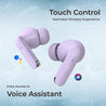 pTron Basspods P81 in-Ear Wireless Earbuds, Pristine Sound, 32Hrs Playtime, Clear Calls TWS Earbuds, Bluetooth V5.1 Headphone, Type-C Fast Charging, Voice Assist & IPX4 Water Resistant (Light Lilac)