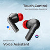 pTron Basspods P81 in-Ear Wireless Earbuds, Pristine Sound, 32Hrs Playtime, Clear Calls TWS Earbuds, Bluetooth V5.1 Headphone, Type-C Fast Charging, Voice Assist & IPX4 Water Resistant (Black & Red)