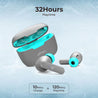 pTron Basspods P81 in-Ear Wireless Earbuds, Pristine Sound, 32Hrs Playtime, Clear Calls TWS Earbuds, Bluetooth V5.1 Headphone, Type-C Fast Charging, Voice Assist & IPX4 Water Resistant (Grey)