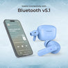 pTron Basspods P81 in-Ear Wireless Earbuds, Pristine Sound, 32Hrs Playtime, Clear Calls TWS Earbuds, Bluetooth V5.1 Headphone, Type-C Fast Charging, Voice Assist & IPX4 Water Resistant (Blue Matt)