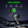 pTron Bassbuds Rogue W/ 40Ms Low-Latency Gaming, Clear Calls, 50Hrs Playtime, Pristine Sound, V5.3 Bluetooth in Ear Headphones, Snug-Fit, RGB Lights, Touch Control, Voice Assist, IPX5 Water Resistant (Black)