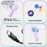pTron Bassbuds Astra in-Ear TWS Earbuds w/Stereo Sound, 34Hrs Playtime, Stereo Calls, Custom EQ, Mobile App, BTv5.3 Headphones, Touch Control, Voice Assistant, Type C Charging & IPX4 (Lilac Blush)