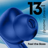 pTron Bassbuds Gomax in-Ear TWS Earbuds, HD Mic & TruTalk AI-ENC Calls, 36Hrs Playtime, 13mm Drivers, Bluetooth 5.3 Wireless Headphones, Voice Assist, Type-C Fast Charging & IPX5 (Bold Blue)