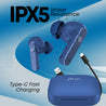 pTron Bassbuds Gomax in-Ear TWS Earbuds, HD Mic & TruTalk AI-ENC Calls, 36Hrs Playtime, 13mm Drivers, Bluetooth 5.3 Wireless Headphones, Voice Assist, Type-C Fast Charging & IPX5 (Bold Blue)